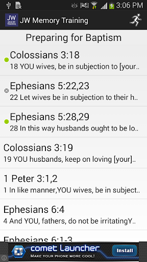Memory Training. Bible Study Screenshots