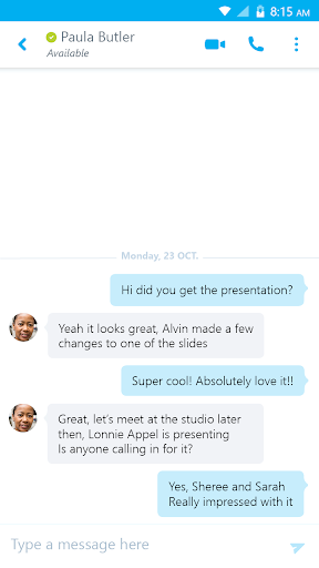Skype for Business for Android Screenshots