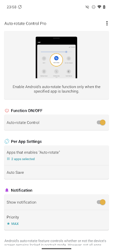 Auto-rotate Control Pro Screenshots