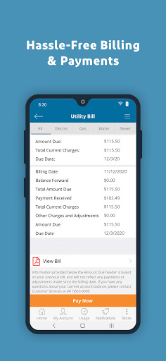 City Utilities – My Account Screenshots