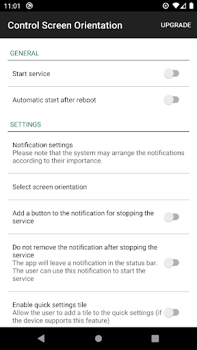 control screen rotation Screenshots